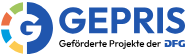 Logo der DFG mit stilisiertem G in Blau, Gelb und Grün neben dem Schriftzug 'GEPRIS Geförderte Projekte der DFG'